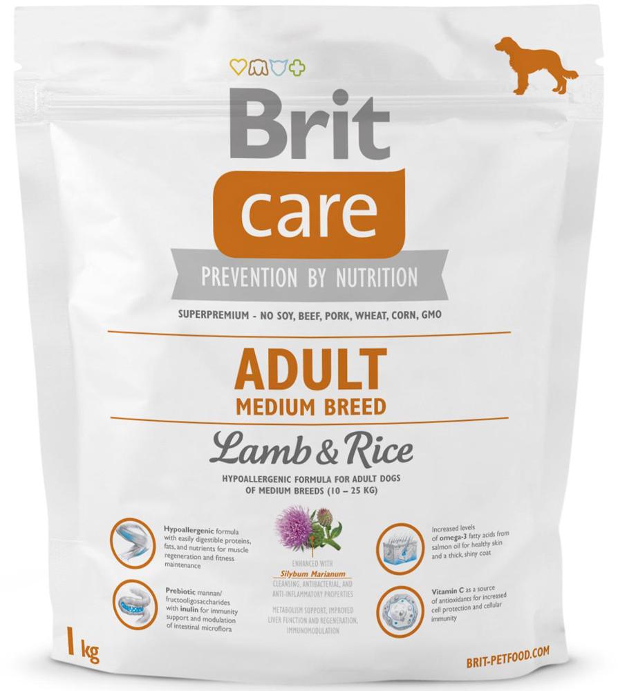 Brit Care (Брит Кеа) Adult Medium Breed (1 кг) корм для взрослых собак средних пород с ягненком и рисом